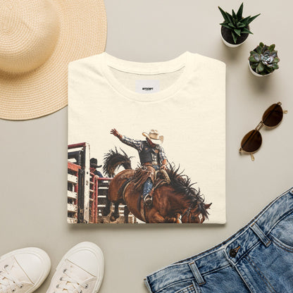 Rodeo Bucking Horse T-Shirt — 'Roping for Eight' Western Cowboy Shirt