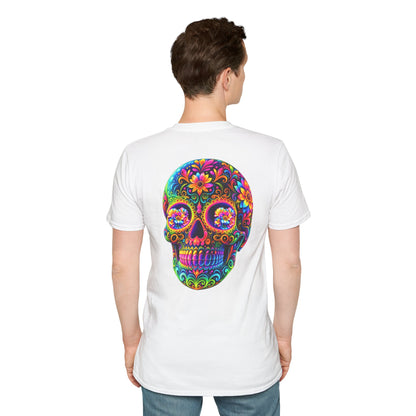 Sugar Skull T-Shirt — Colorful Day of the Dead Floral Skull Tee
