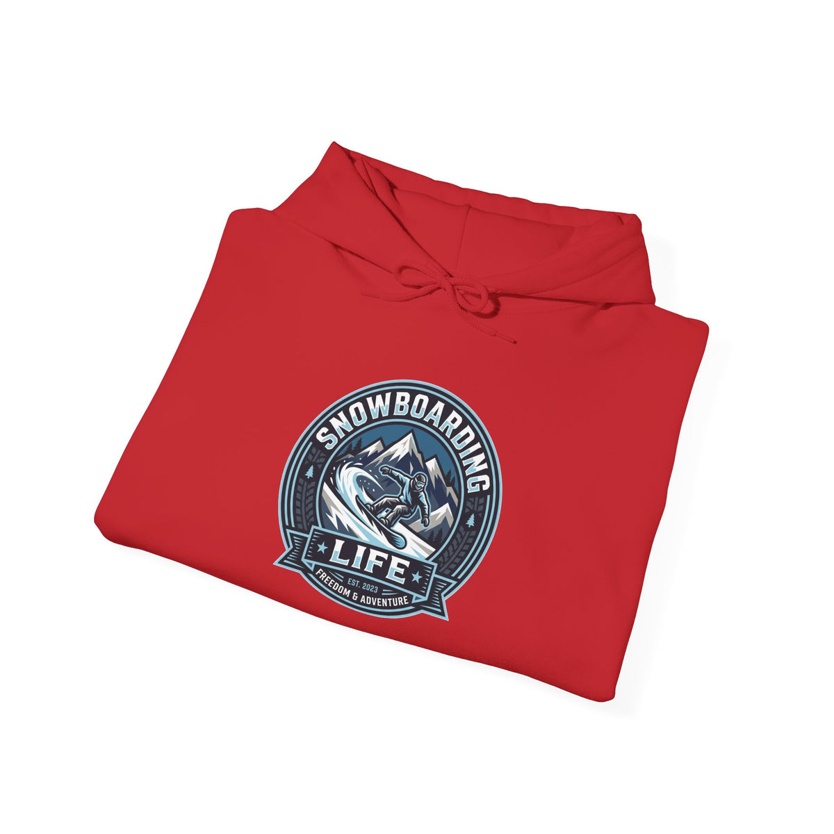 Snowboarding Hoodie – "Snowboarding Life" Graphic Pullover with Backboarder Illustration