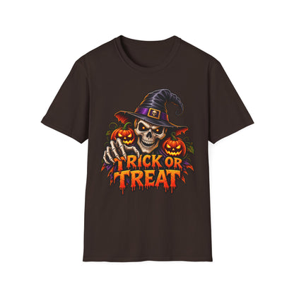 Halloween Skull Witch T-Shirt — Trick or Treat Pumpkin Graphic Tee