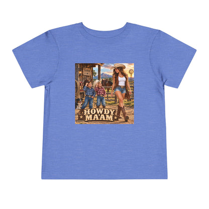 Toddler Tee — "Howdy Ma'am" Cowgirl Graphic Kids Shirt