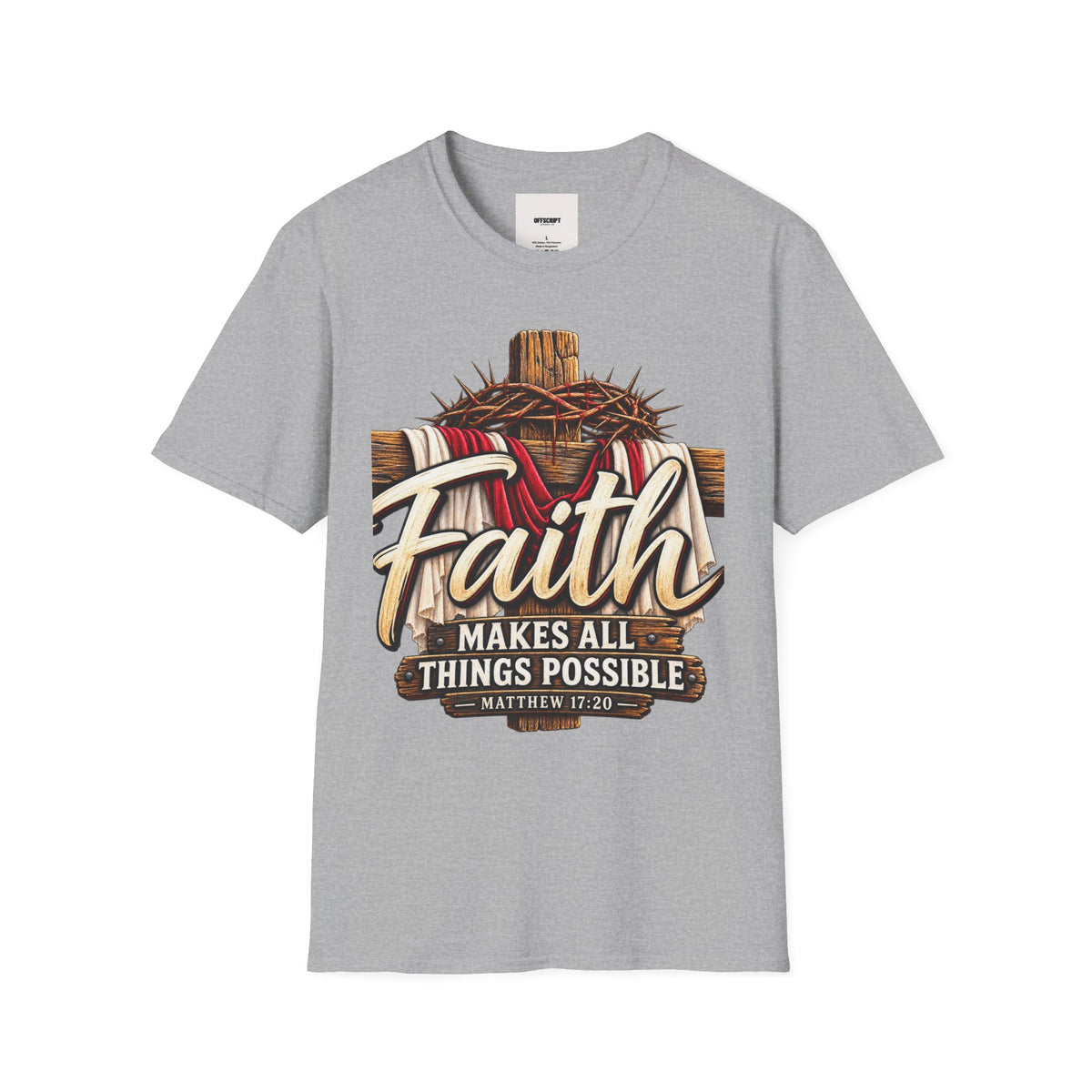 Faith Cross T-Shirt — "Faith Makes All Things Possible" Christian Tee