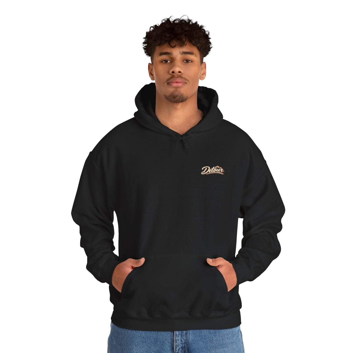 Detour Vintage Hot Rod Hoodie — "Take The Long Way" Classic Car Sweatshirt