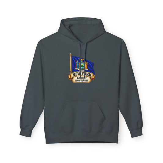 New York State Flag Hoodie – "Excelsior (Ever Upward)" Graphic Pullover