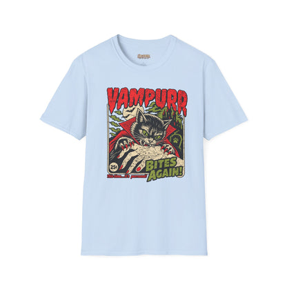 Vampurr Bites Again Cat Horror Graphic T-Shirt