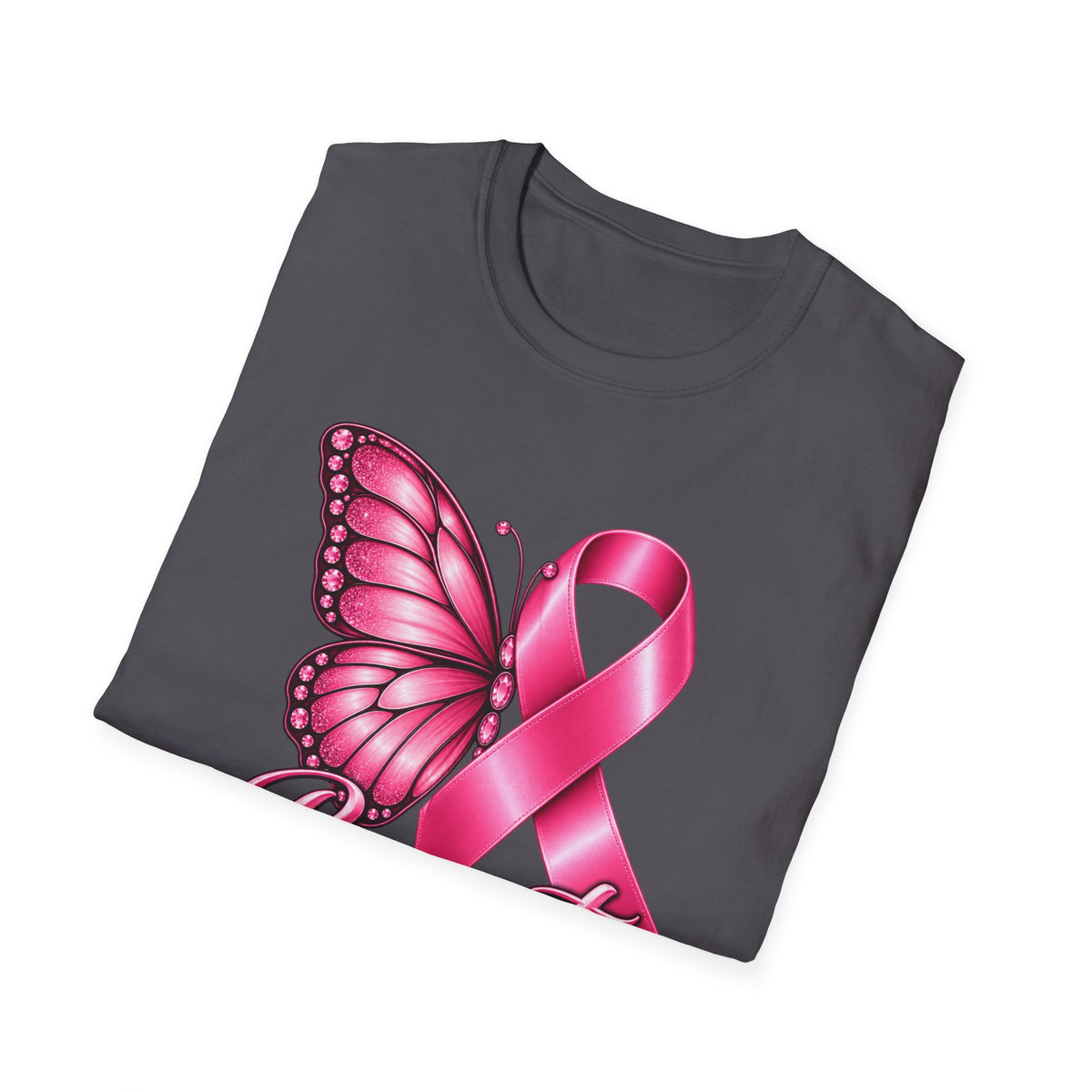 Pink Ribbon Butterfly Breast Cancer Awareness T-Shirt | Support Ribbon Tee