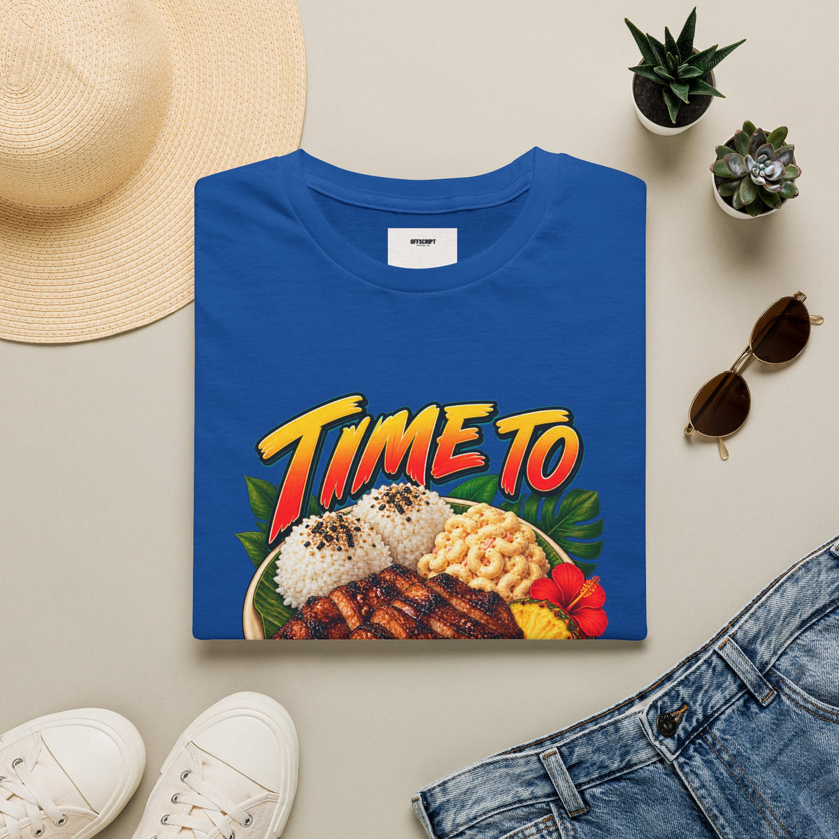 Time To Grind T-Shirt — Hawaiian Plate BBQ Graphic Tee