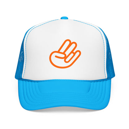 Shocker Foam Trucker Hat — Retro Orange Surf Vibe Mesh Cap