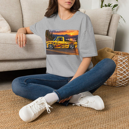 Yellow Flame Pickup T-Shirt — Sunset Classic Truck Graphic Tee