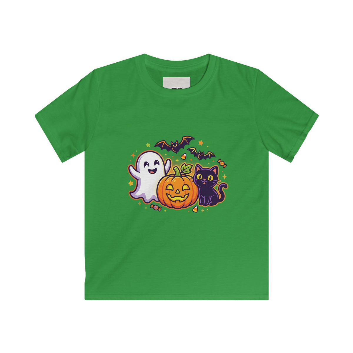 Kids Halloween Tee - Cute Ghost, Jack-O'-Lantern & Black Cat Shirt for Children