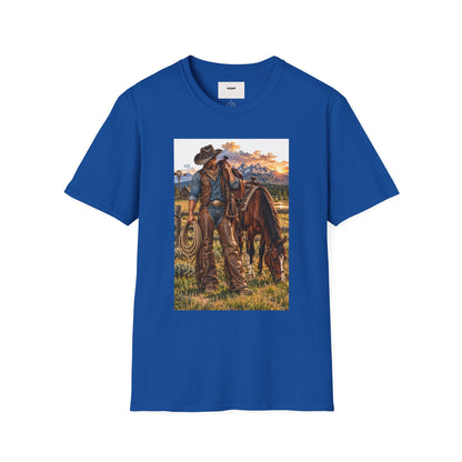 Cowboy Sunset T-Shirt — Western Ranch Horse Graphic