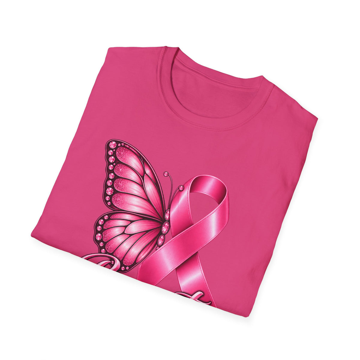 Pink Ribbon Butterfly Breast Cancer Awareness T-Shirt | Support Ribbon Tee