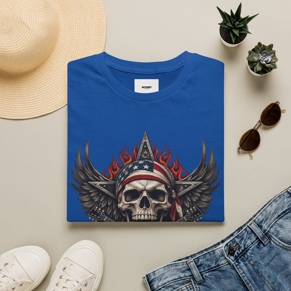 Skull & Wings T‑Shirt — American Rebel Rocker Graphic Tee