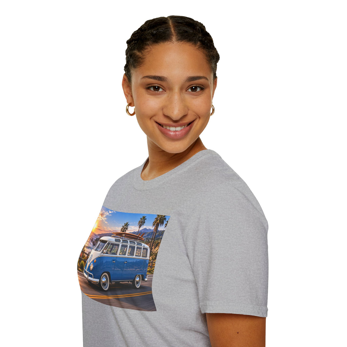 Vintage VW Bus T‑Shirt — Retro Surf Van Sunset Graphic Tee