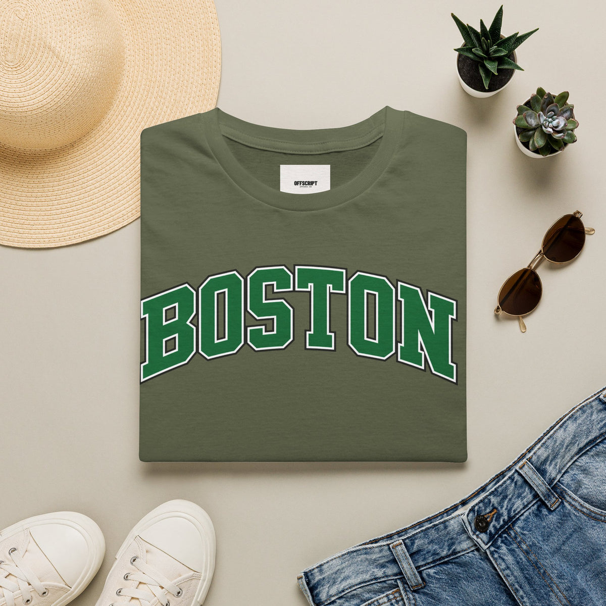 Boston Arch Logo T‑Shirt — Classic College Campus Tee