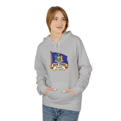 New York State Flag Hoodie – "Excelsior (Ever Upward)" Graphic Pullover