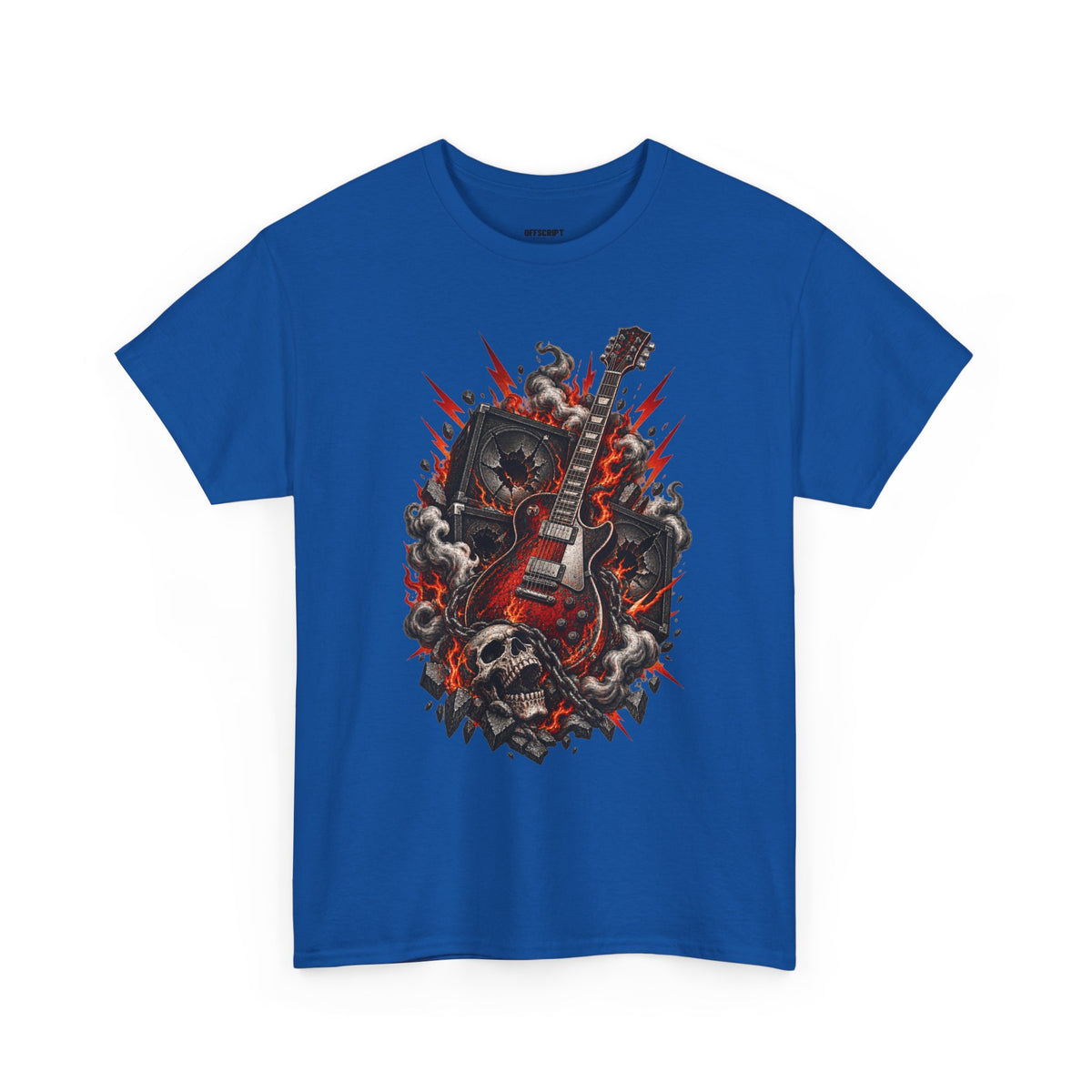 Electric Skull Guitar T‑Shirt — Rock & Metal Graphic Tee for Musicians and Fans