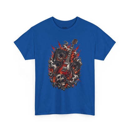 Electric Skull Guitar T‑Shirt — Rock & Metal Graphic Tee for Musicians and Fans