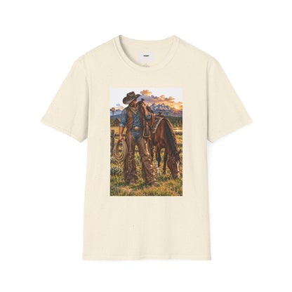 Cowboy Sunset T-Shirt — Western Ranch Horse Graphic