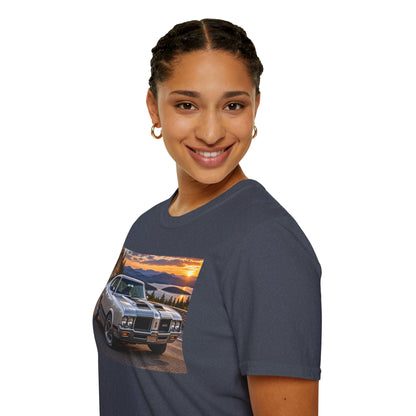 Classic Muscle Car T-Shirt – Vintage Oldsmobile Sunset Graphic Tee