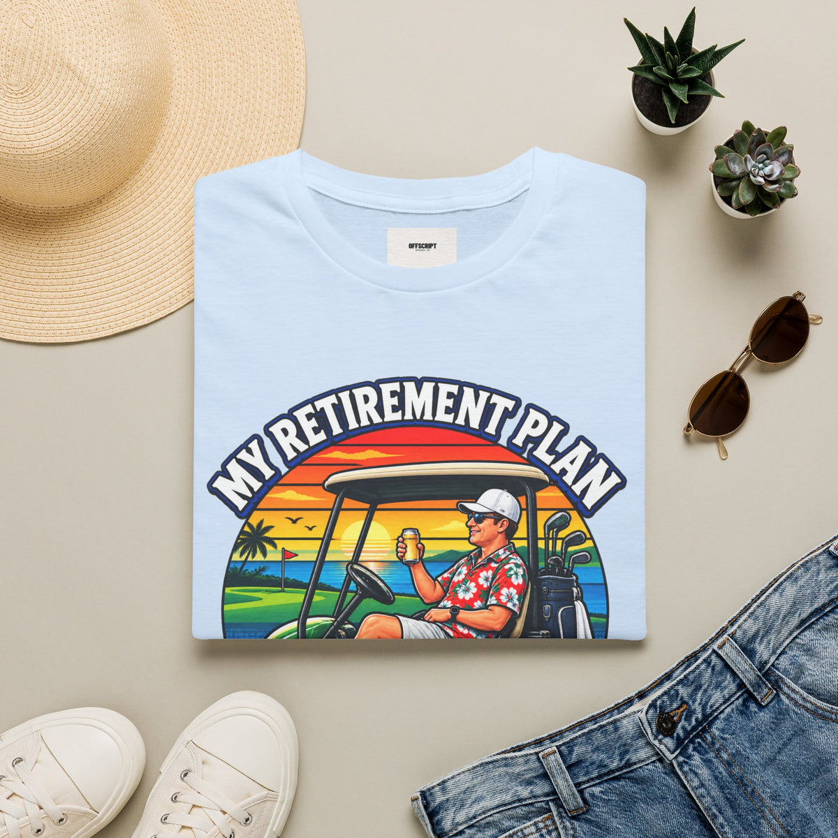 Retirement Golf T-Shirt — “My Retirement Plan Is On Par” Vintage Golf Cart Design
