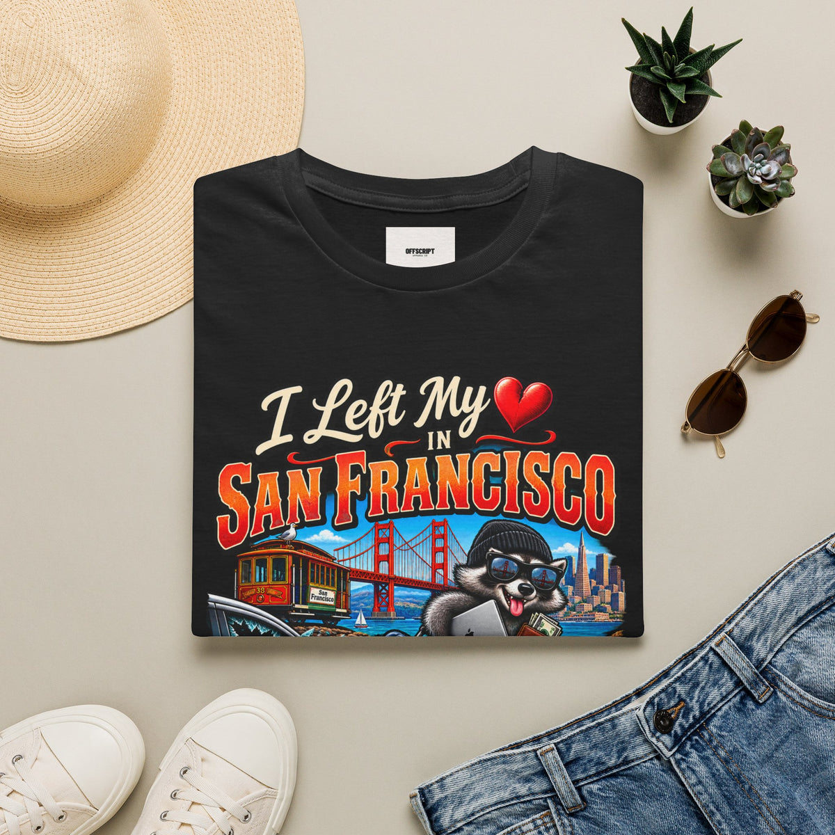“I Left My Heart in San Francisco” T-Shirt — Vintage Golden Gate Cityscape Tee
