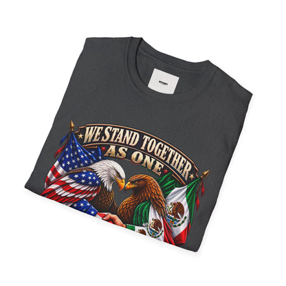 We Stand Together As One Eagle T-Shirt — USA & Mexico Unity Patriotic Tee