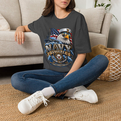 Navy Veteran Eagle T‑Shirt — Patriotic US Navy Flag Design
