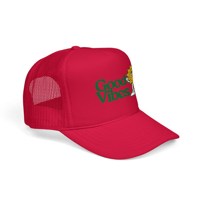 Good Vibes Sun Trucker Hat — Retro Sunny Graphic Foam Cap