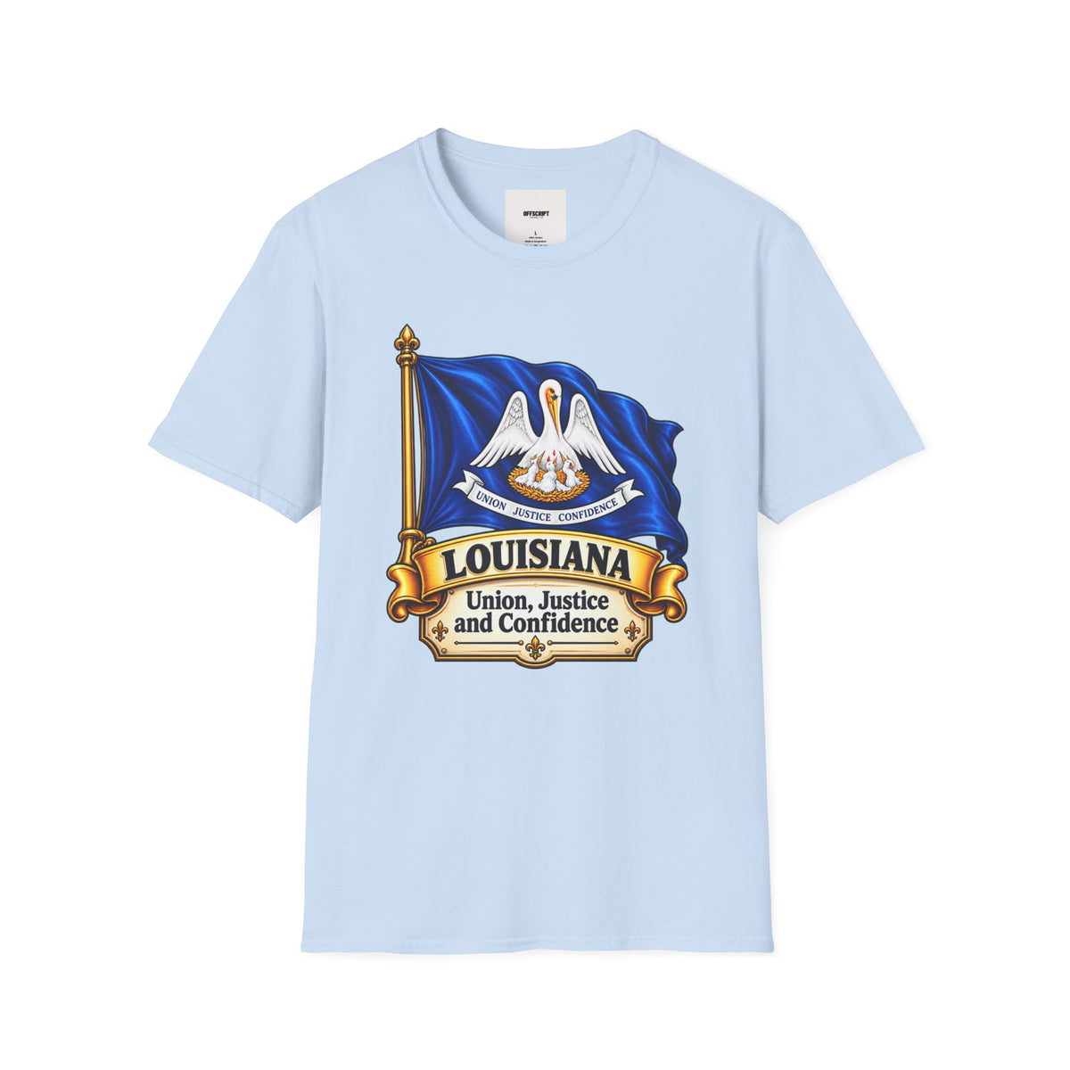 Louisiana State Flag T-Shirt — Pelican Emblem "Union, Justice & Confidence" Tee