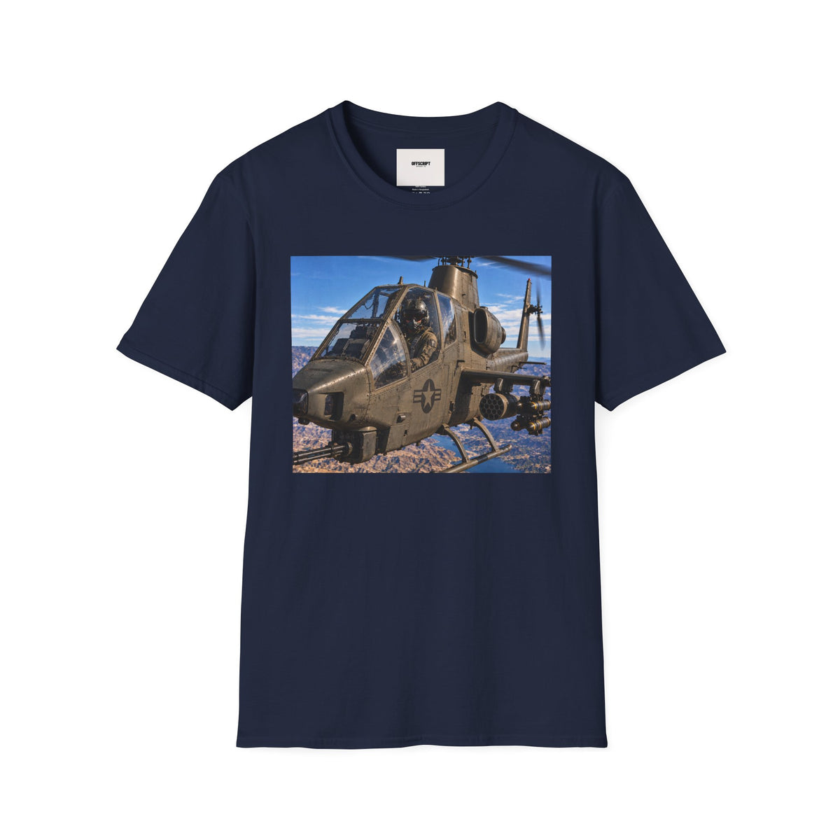 Attack Helicopter Graphic T‑Shirt – Military Aviation Photo Tee