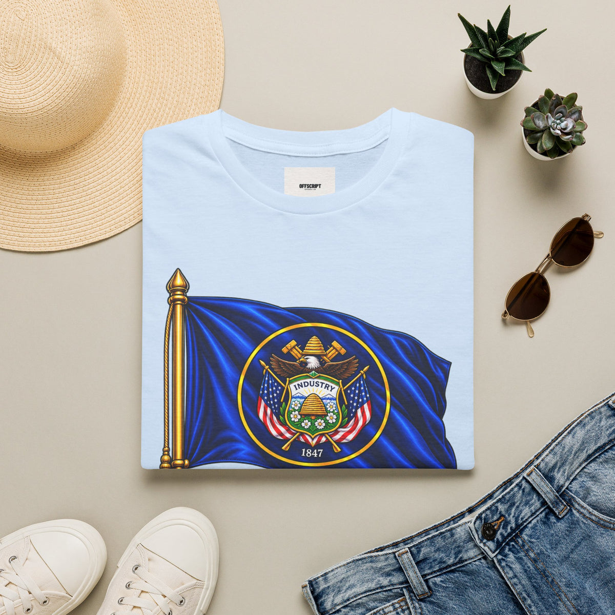 Utah State Flag T-Shirt — 'Utah Industry' Retro Flag Tee