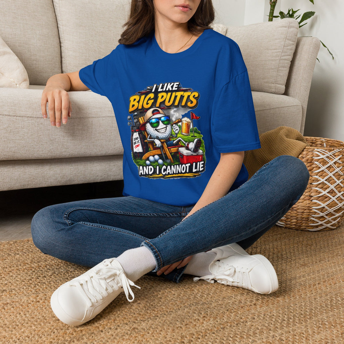 I Like Big Putts Golf T-Shirt — Funny Golf Cartoon 'And I Cannot Lie' Shirt
