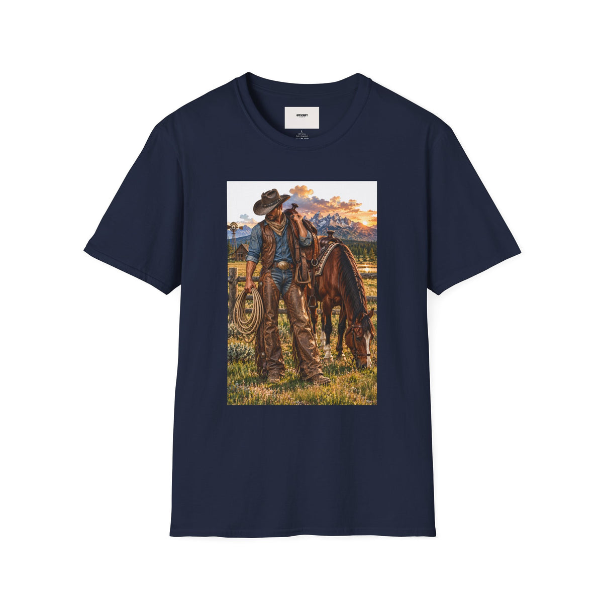 Cowboy Sunset T-Shirt — Western Ranch Horse Graphic
