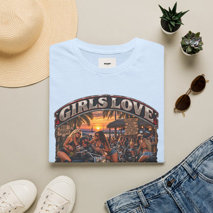 Girls Love Bike Week T-Shirt — Biker Bar Sunset Graphic Tee