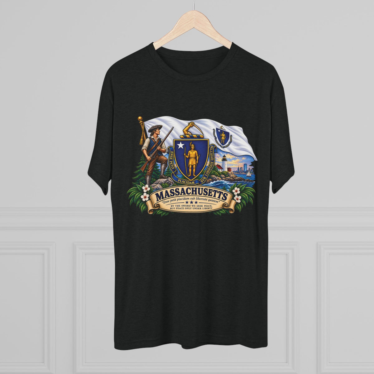 Massachusetts State Flag T‑Shirt — Vintage Coat of Arms Tee