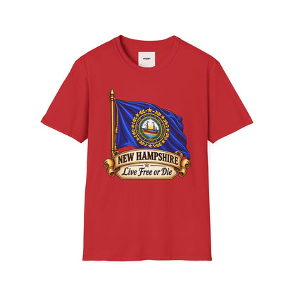 New Hampshire Flag T-Shirt — "Live Free or Die" State Pride Tee