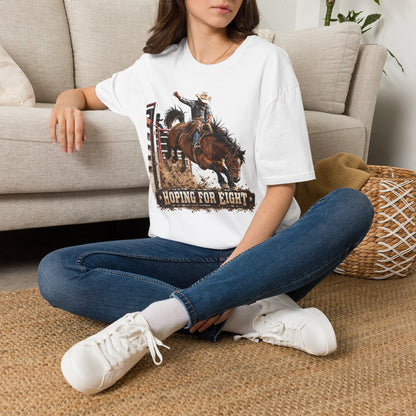 Rodeo Bucking Horse T-Shirt — 'Roping for Eight' Western Cowboy Shirt