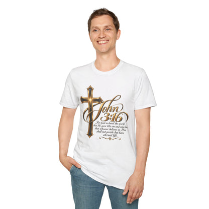 John 3:16 Cross T-Shirt — Inspirational Christian Scripture Tee