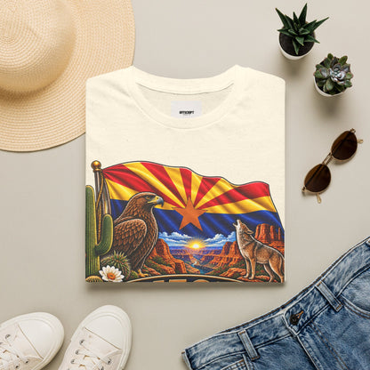 Arizona State T-Shirt — Desert Eagle & Coyote Flag Design
