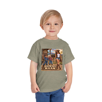 Toddler Tee — "Howdy Ma'am" Cowgirl Graphic Kids Shirt