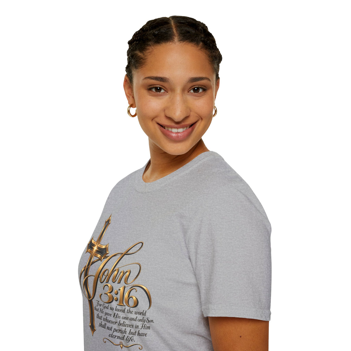 John 3:16 Cross T-Shirt — Inspirational Christian Scripture Tee