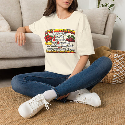 Life’s Observation Fruit Puzzle T-Shirt — Funny Johnny Math Joke Tee
