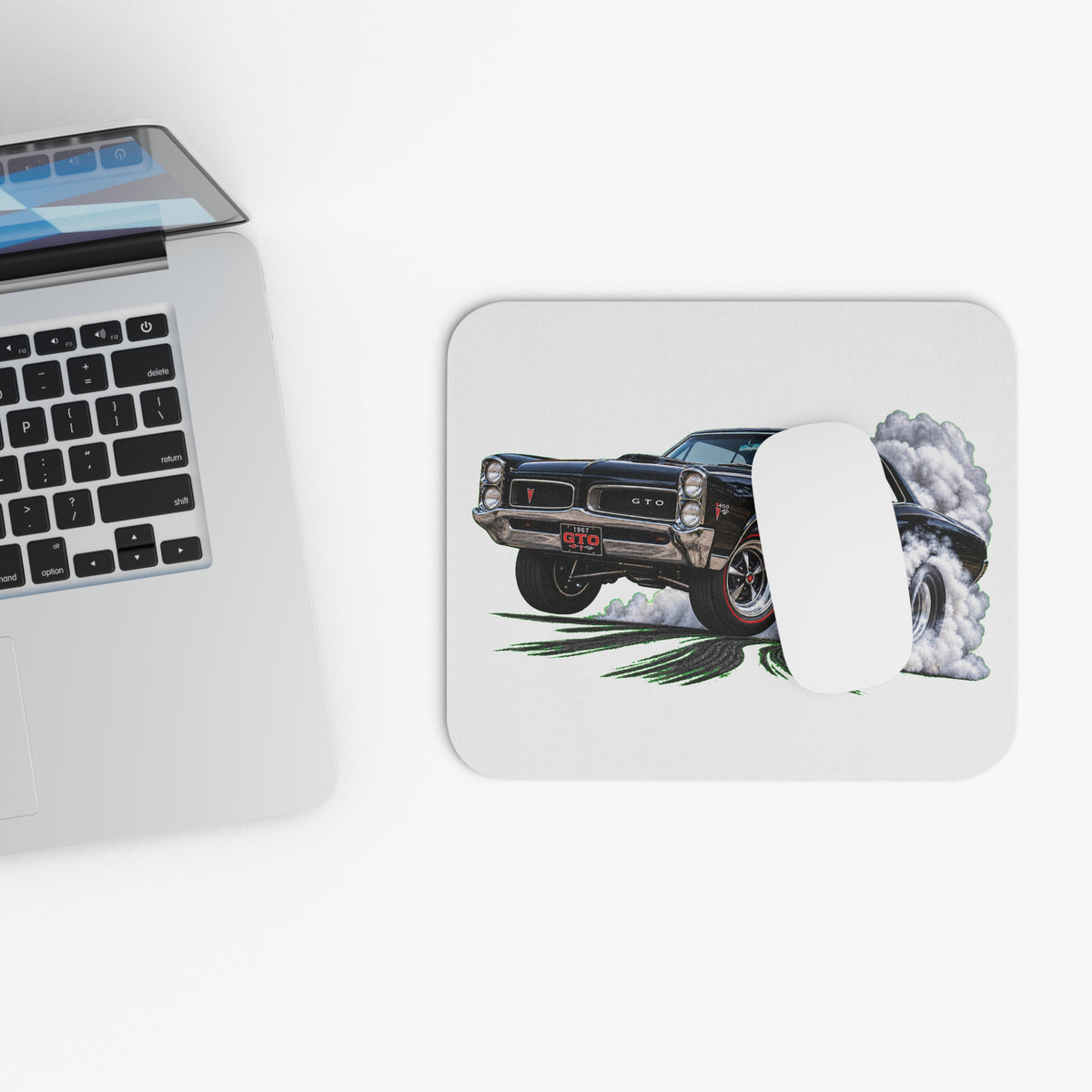 Classic Pontiac GTO Burnout Mouse Pad — Vintage Muscle Car Desk Mat