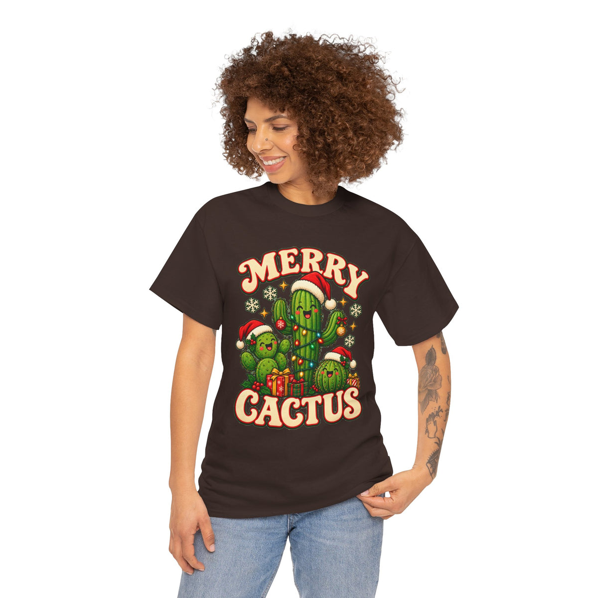 Merry Cactus Christmas Tee — Festive Holiday Cactus Shirt