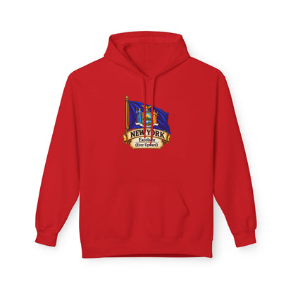 New York State Flag Hoodie – "Excelsior (Ever Upward)" Graphic Pullover