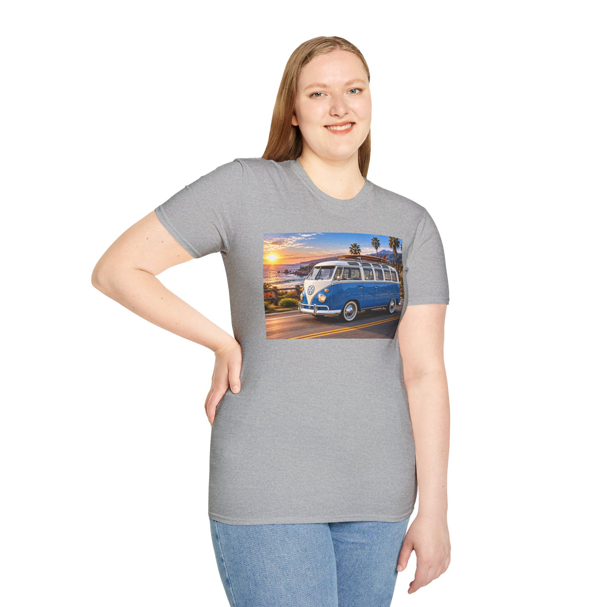 Vintage VW Bus T‑Shirt — Retro Surf Van Sunset Graphic Tee
