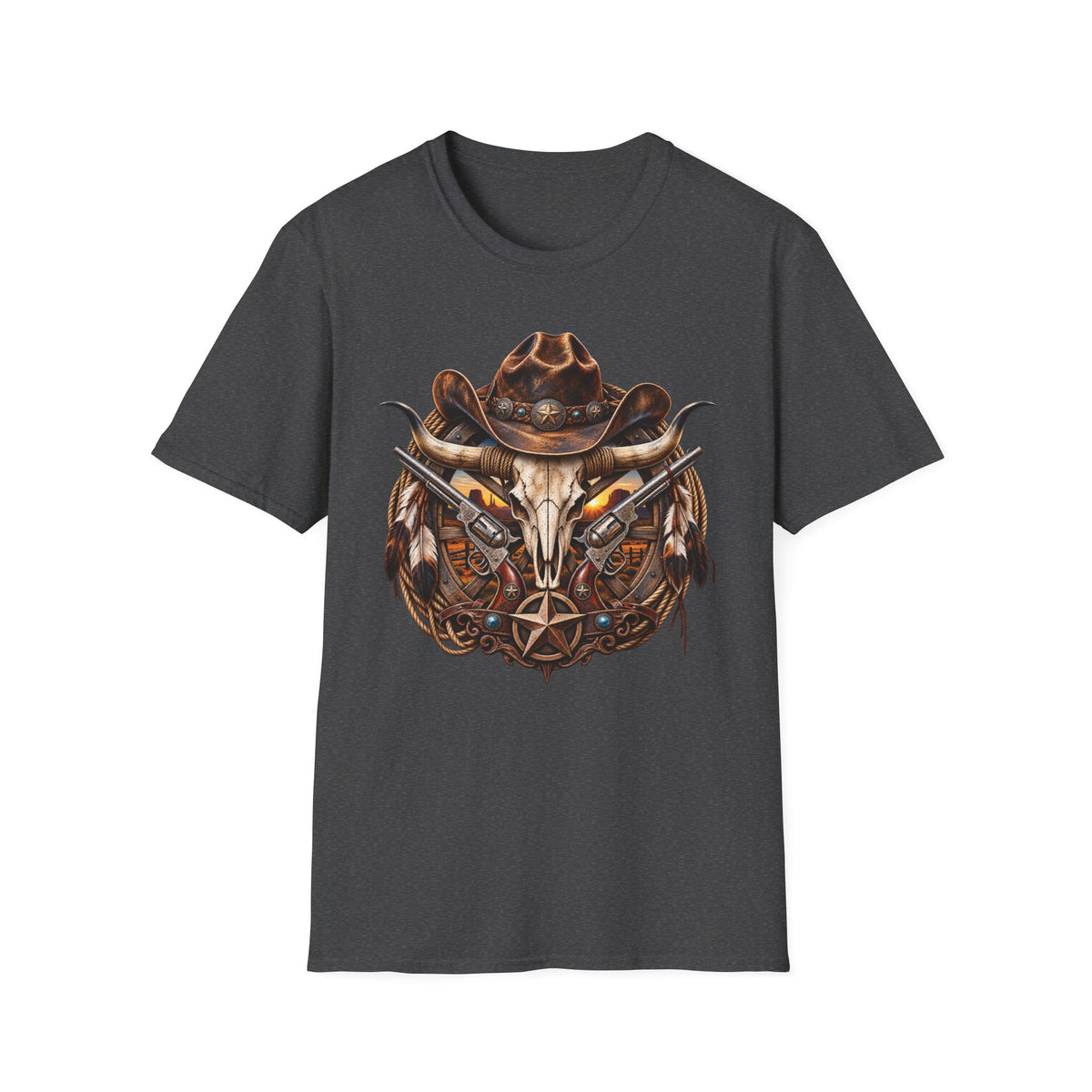 Cowboy Skull T-Shirt — Western Gunslinger Graphic Tee