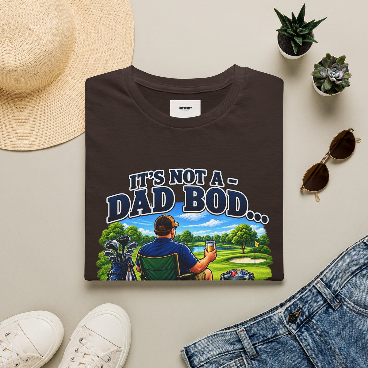 Golf Dad T-Shirt — "It’s Not a Dad Bod… It’s a Fuel Tank for More Golf"