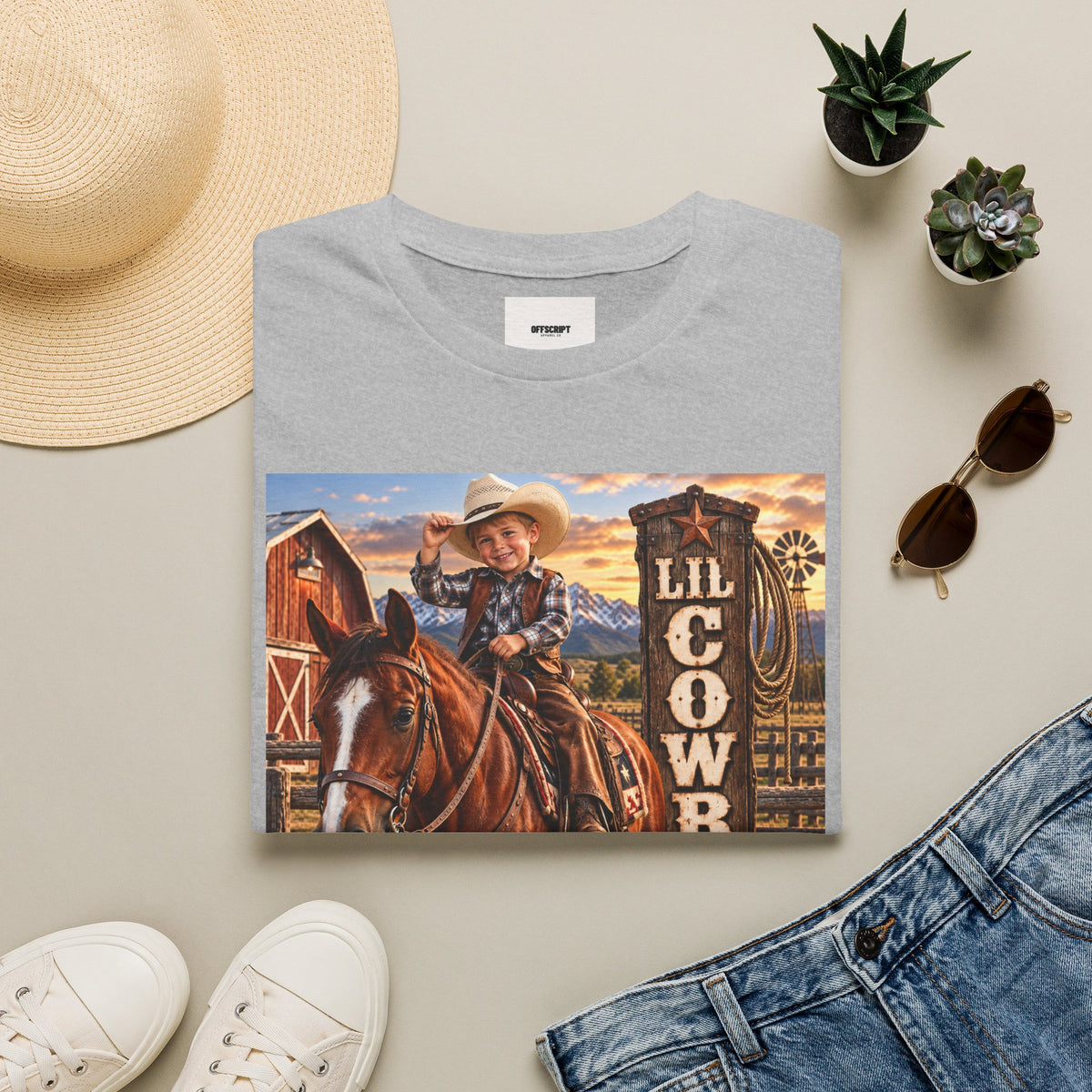 Kid's 'Lil Cowboy' T-Shirt — Cute Western Horse & Ranch Graphic